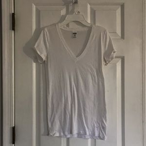 White V Neck T Shirt